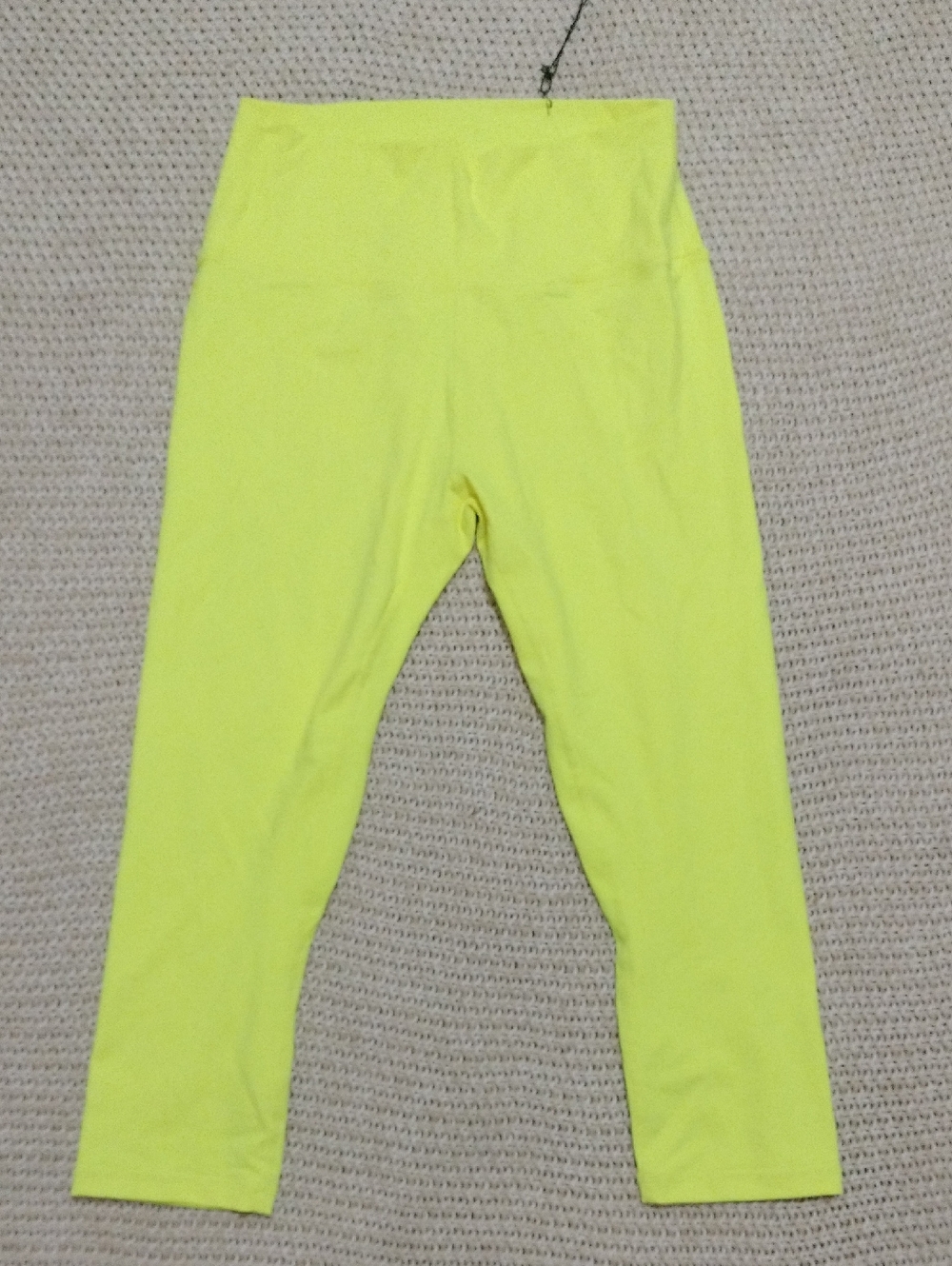 ZYIA ACTIVE Neon Yellow High-Waist Leggings Capris 20" Brand New